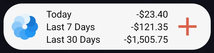 Bluecoins home-screen widget